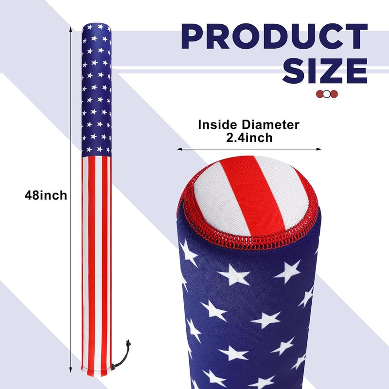 DECOHS 48" USA Boat Trailer Guide Pole Cover- Heavy Duty Neoprene Boat Trailer Capped Guide Protective Cover- 4th of July American Flag Marine Trailer Guide Poles Cover for Sailboat Trailer (Set of 2) - Image 2
